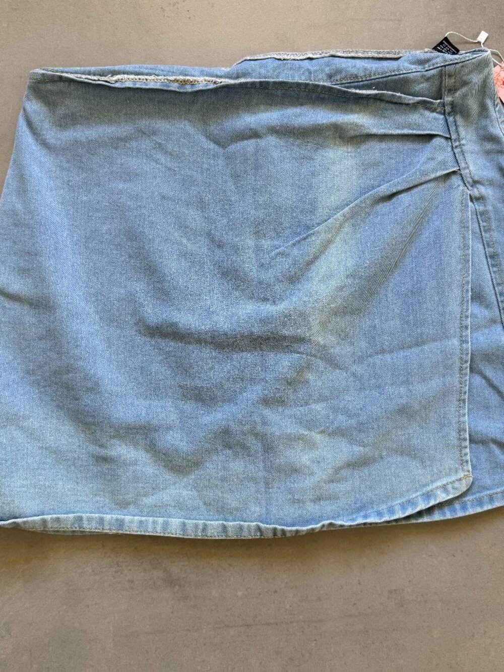 SHEIN Light Wash Denim Wrap Mini Skirt XL NWT